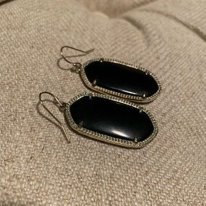 Kendra Scott Large Elle Earrings in Black/Gold